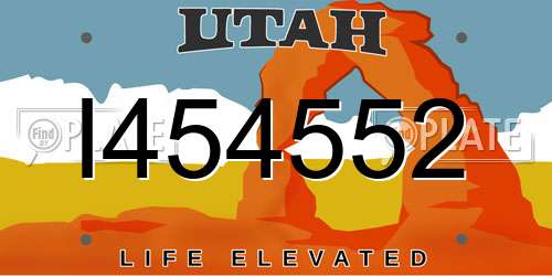 I454552 Utah License Plate