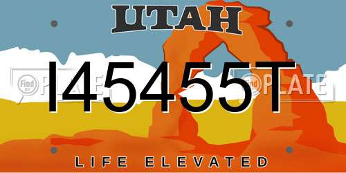 I45455T Utah License Plate