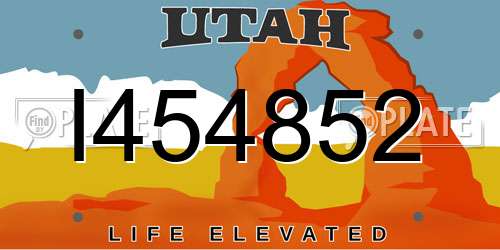 I454852 Utah License Plate