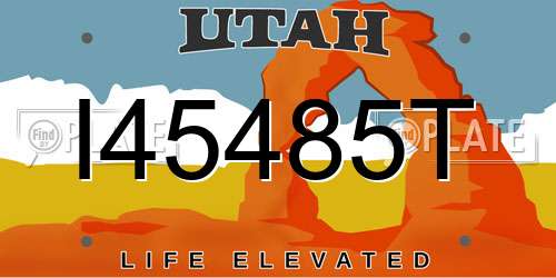 I45485T Utah License Plate