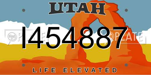 I454887 Utah License Plate