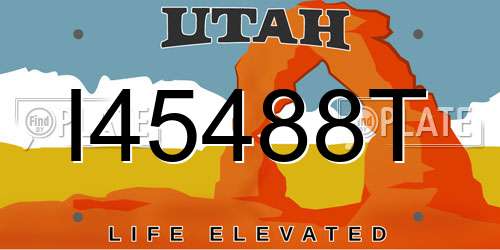 I45488T Utah License Plate