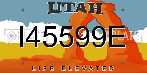 I45599E Utah License Plate