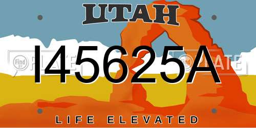 I45625A Utah License Plate