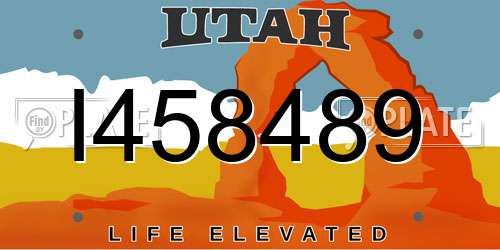 I458489 Utah License Plate