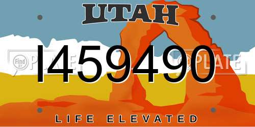 I459490 Utah License Plate