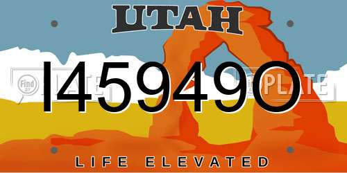 I45949O Utah License Plate