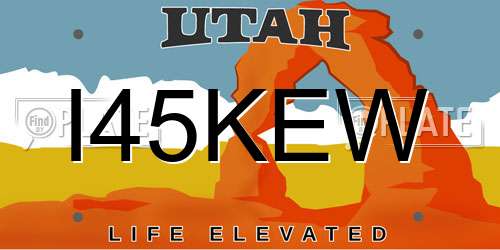 I45KEW Utah License Plate