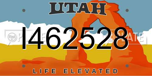 I462528 Utah License Plate