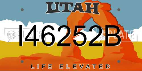 I46252B Utah License Plate