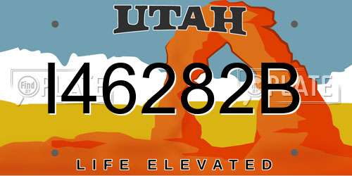 I46282B Utah License Plate