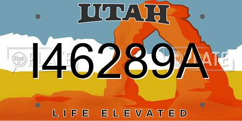 I46289A Utah License Plate