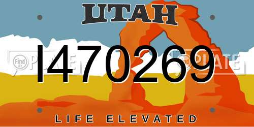 I470269 Utah License Plate
