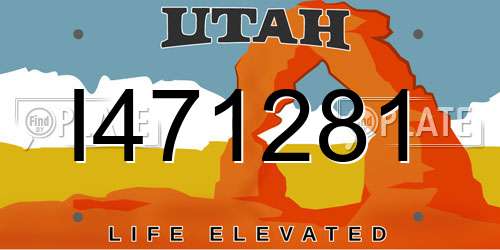 I471281 Utah License Plate