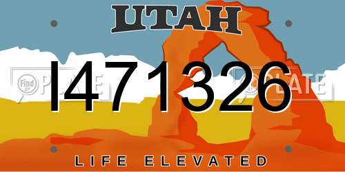 I471326 Utah License Plate