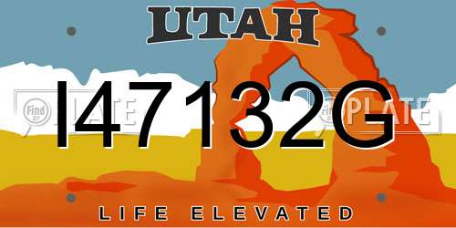 I47132G Utah License Plate