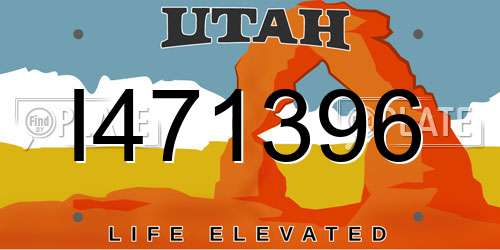 I471396 Utah License Plate