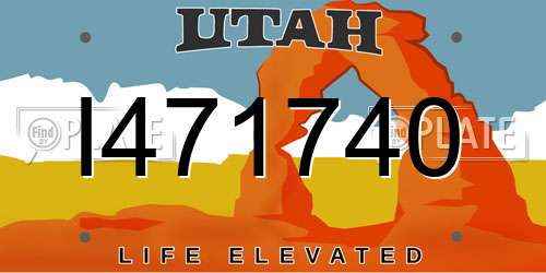 I471740 Utah License Plate