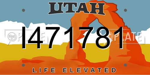 I471781 Utah License Plate