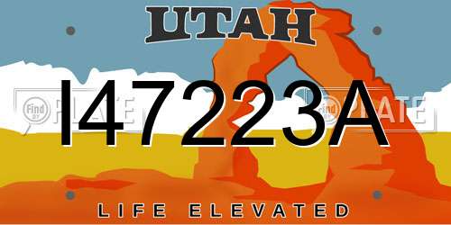 I47223A Utah License Plate