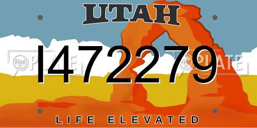 I472279 Utah License Plate