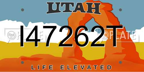I47262T Utah License Plate