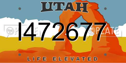 I472677 Utah License Plate