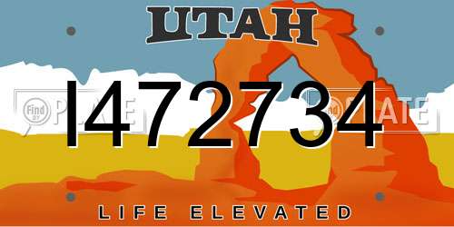 I472734 Utah License Plate