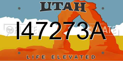 I47273A Utah License Plate