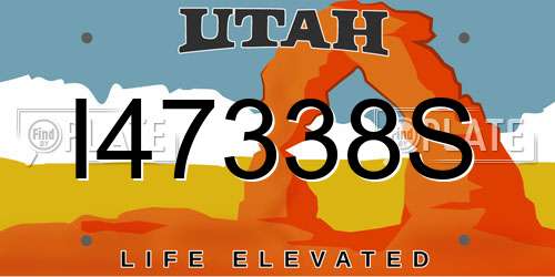 I47338S Utah License Plate