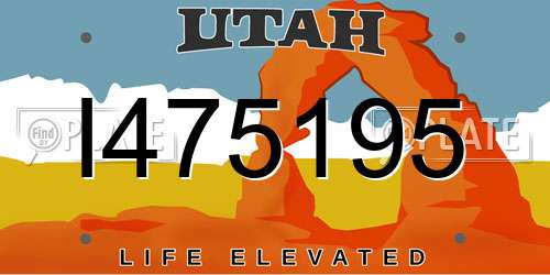 I475195 Utah License Plate