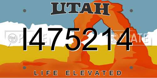 I475214 Utah License Plate