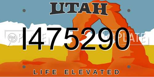 I475290 Utah License Plate