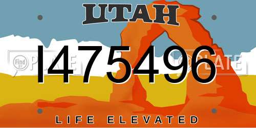 I475496 Utah License Plate