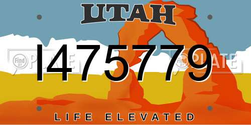 I475779 Utah License Plate