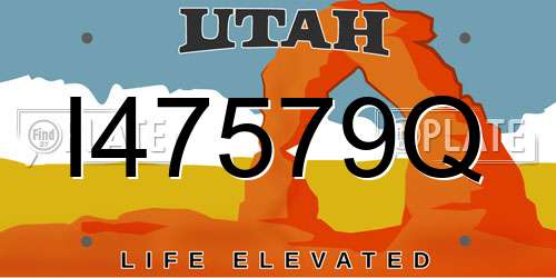I47579Q Utah License Plate