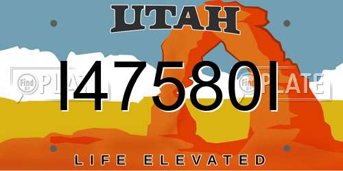 I47580I Utah License Plate