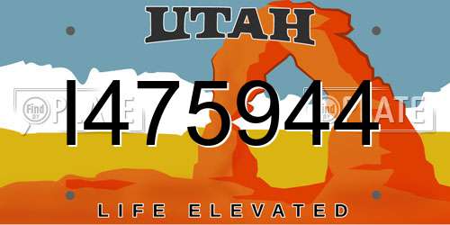 I475944 Utah License Plate