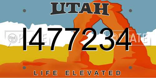 I477234 Utah License Plate