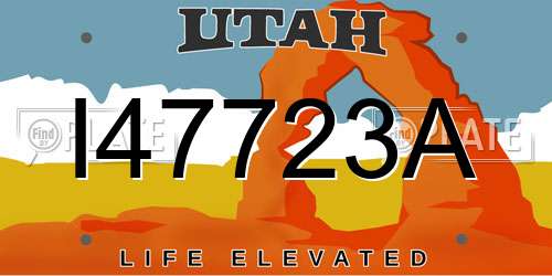 I47723A Utah License Plate