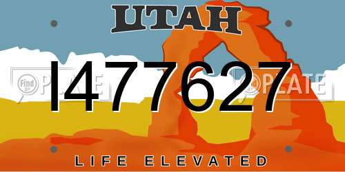 I477627 Utah License Plate