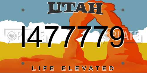 I477779 Utah License Plate