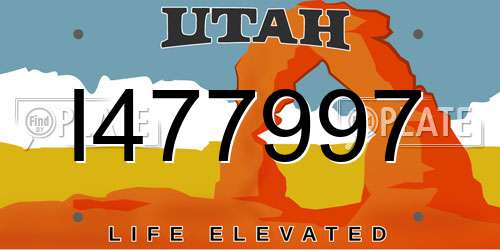 I477997 Utah License Plate