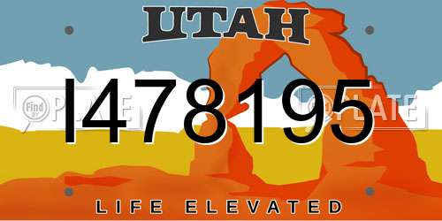I478195 Utah License Plate