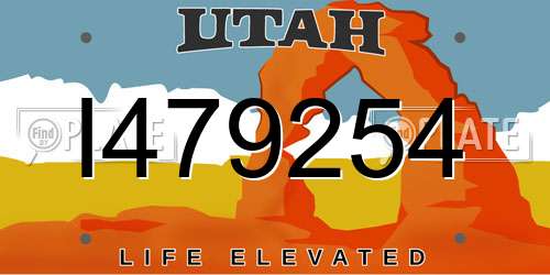 I479254 Utah License Plate