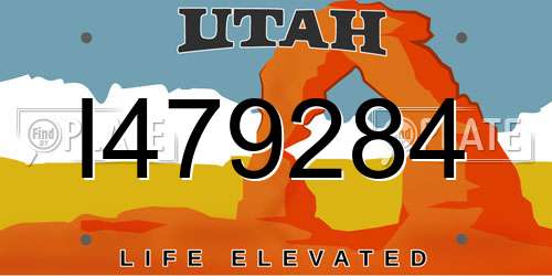 I479284 Utah License Plate