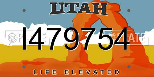 I479754 Utah License Plate