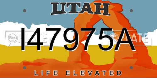 I47975A Utah License Plate