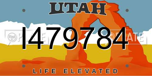 I479784 Utah License Plate