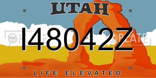 I48042Z Utah License Plate